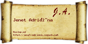 Jenet Adriána névjegykártya